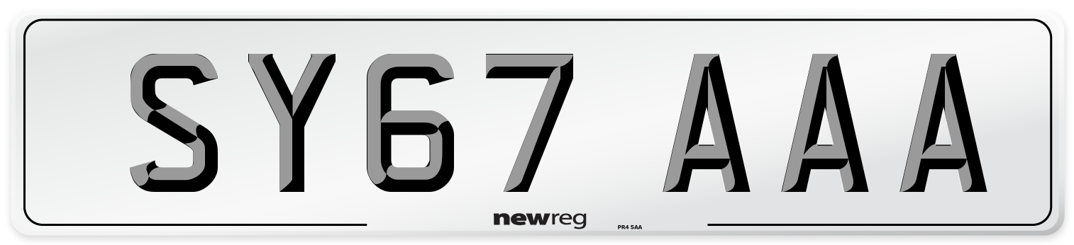 SY67 AAA Number Plate from New Reg